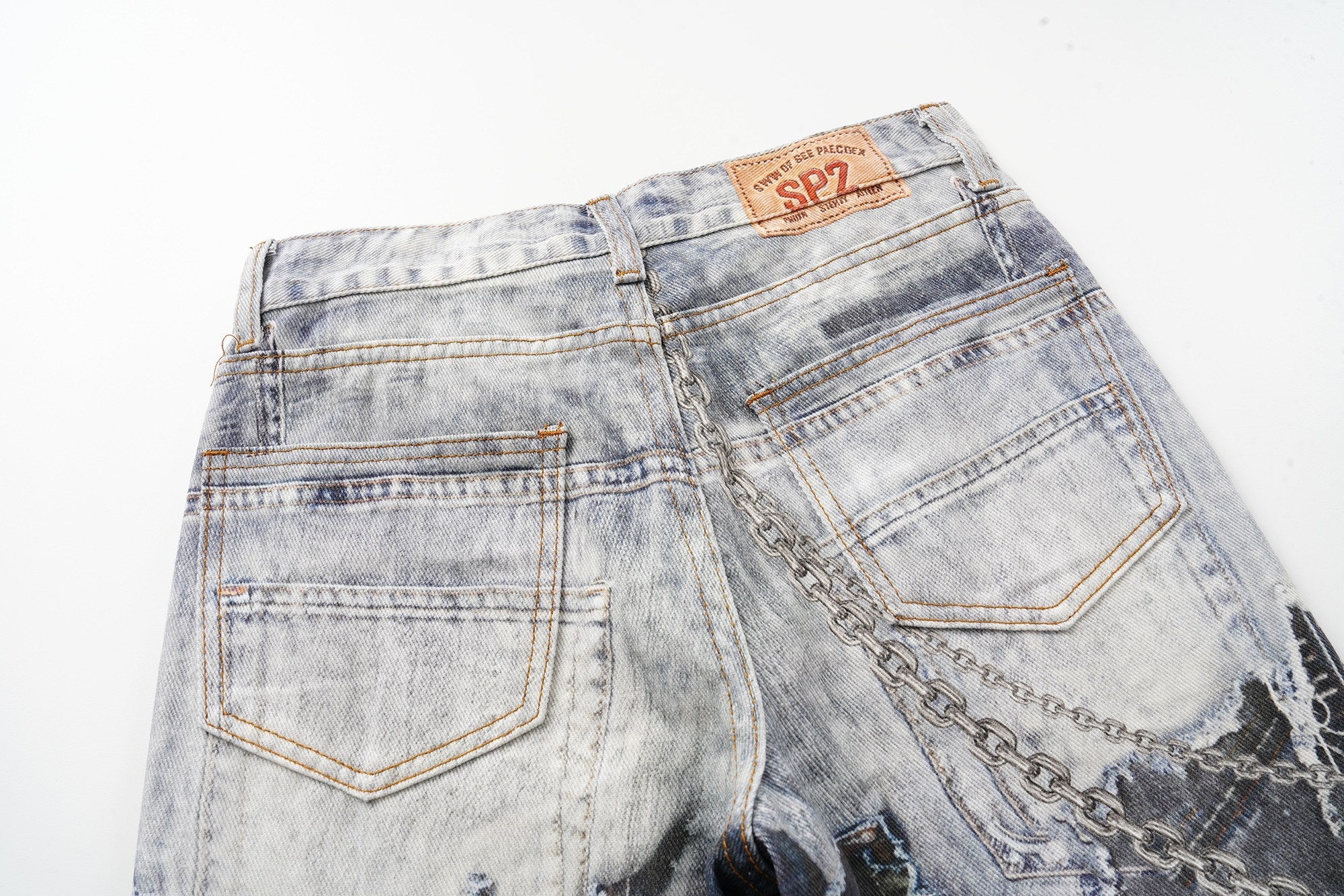 Distressed Patchwork Wide-Leg Jeans | Y2K Streetwear Denim