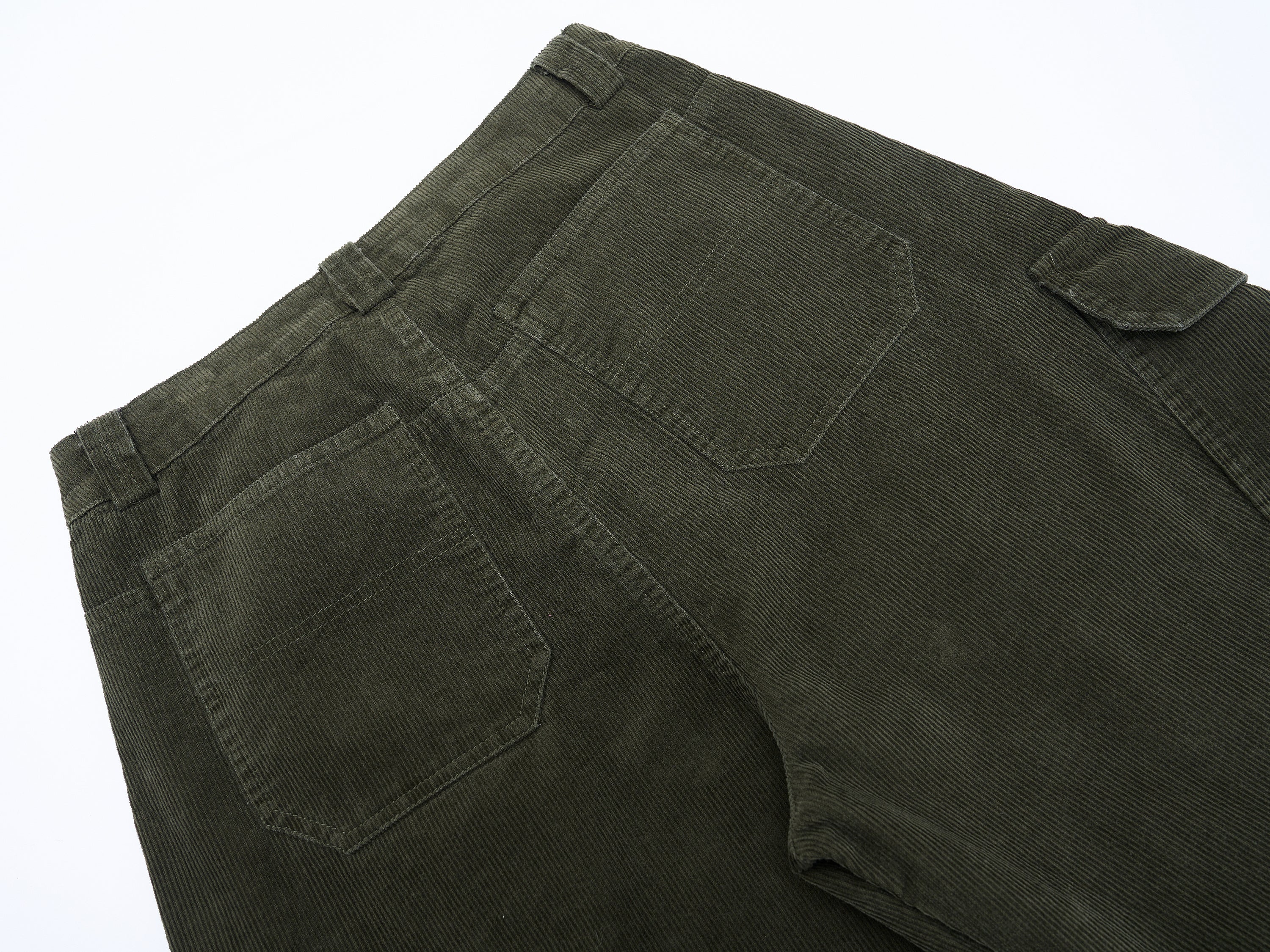 Corduroy Utility Wide-Leg Cargo Pants | SEAKOFF