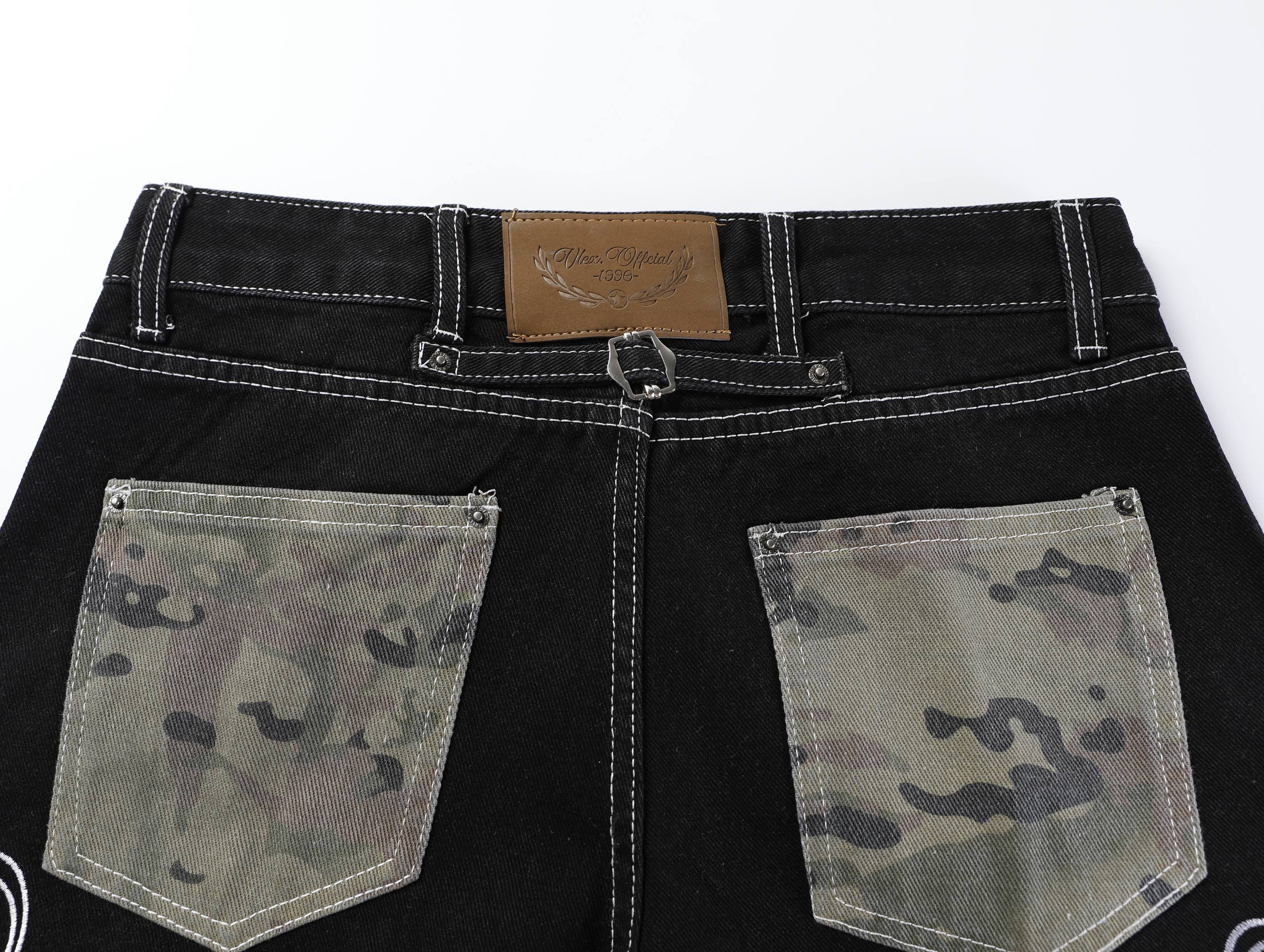 Omirad Camo Trim Wide-Leg Jeans | Y2K Baggy Denim