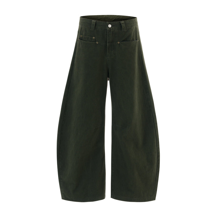 Minimalist Wide-Leg Canvas Trousers | Sculpted Silhouette