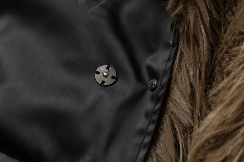 Omirad Faux-Leather Fur Trim Cropped Bomber Jacket