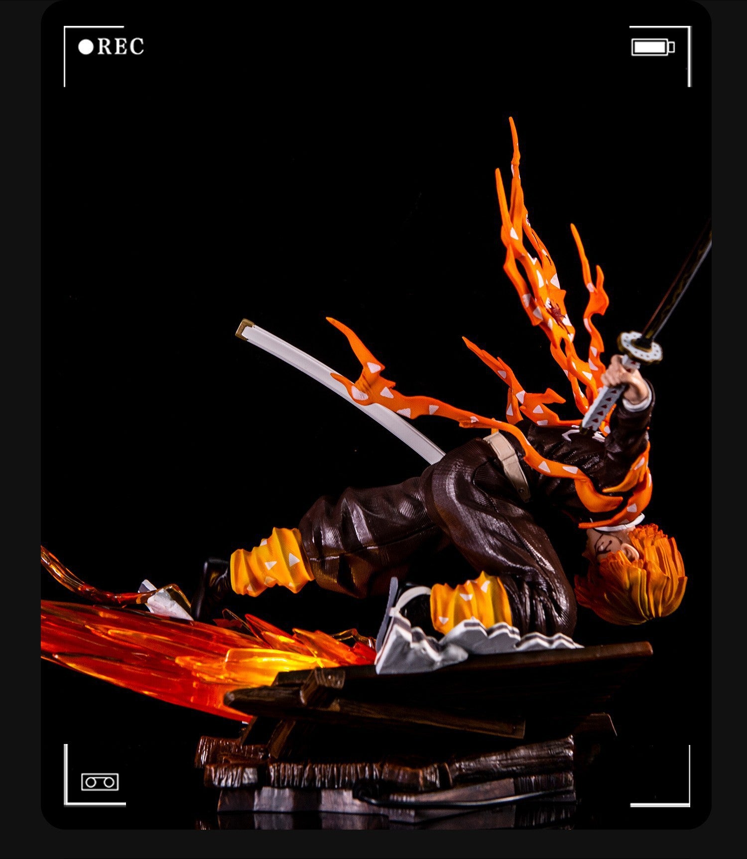 The Rengoku Kyojuro Demon Slayer Figure captures the Flame Hashira&