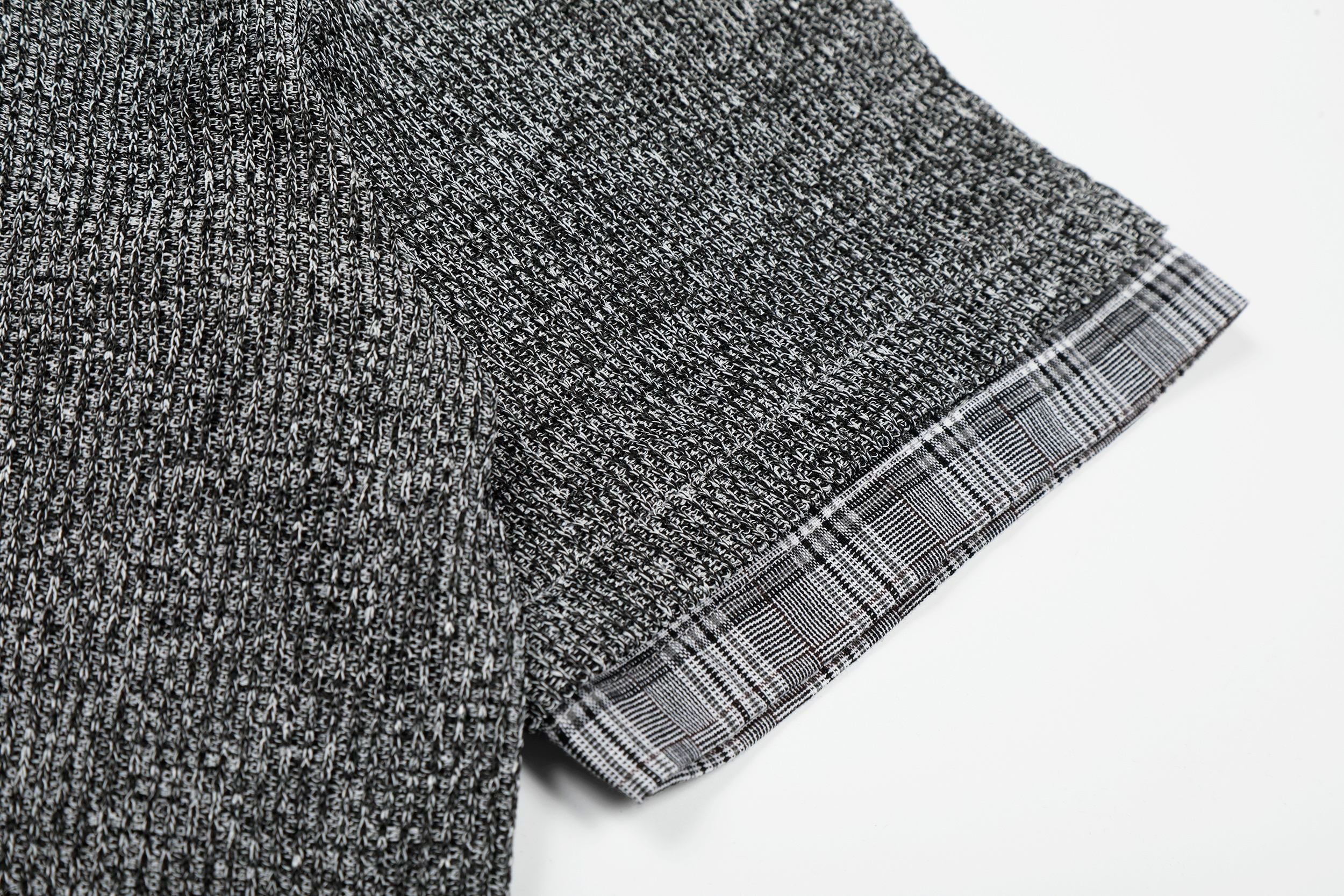 Omirad Layered Knit Check Shirt | Textured Cotton Streetwear
