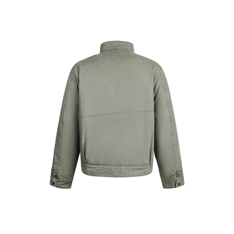 Metal Clasp Utility Jacket | Military-Inspired Cotton Jacket