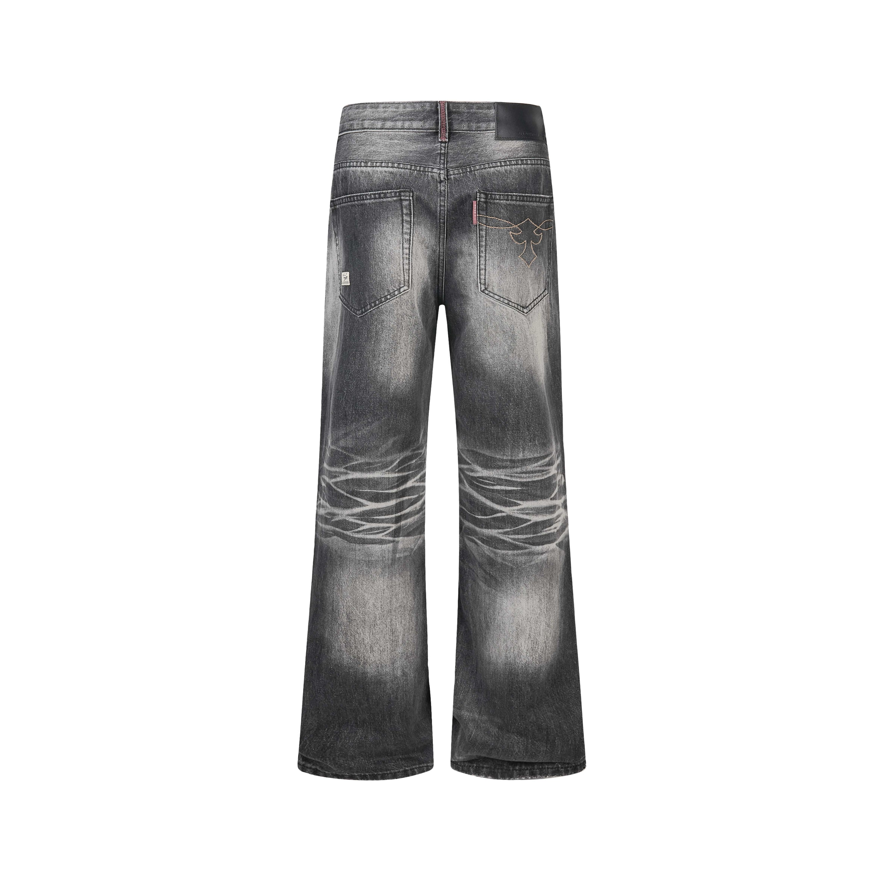 Omirad Vintage Washed Wide-Leg Jeans | Heavy Stonewash Denim