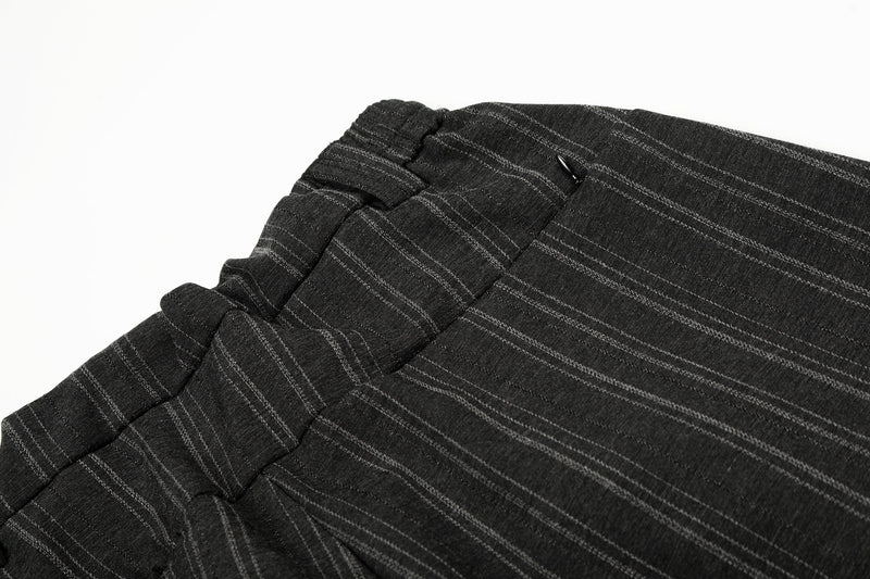 Omirad Striped Wide-Leg Pants | Pleated Pinstripe Trousers