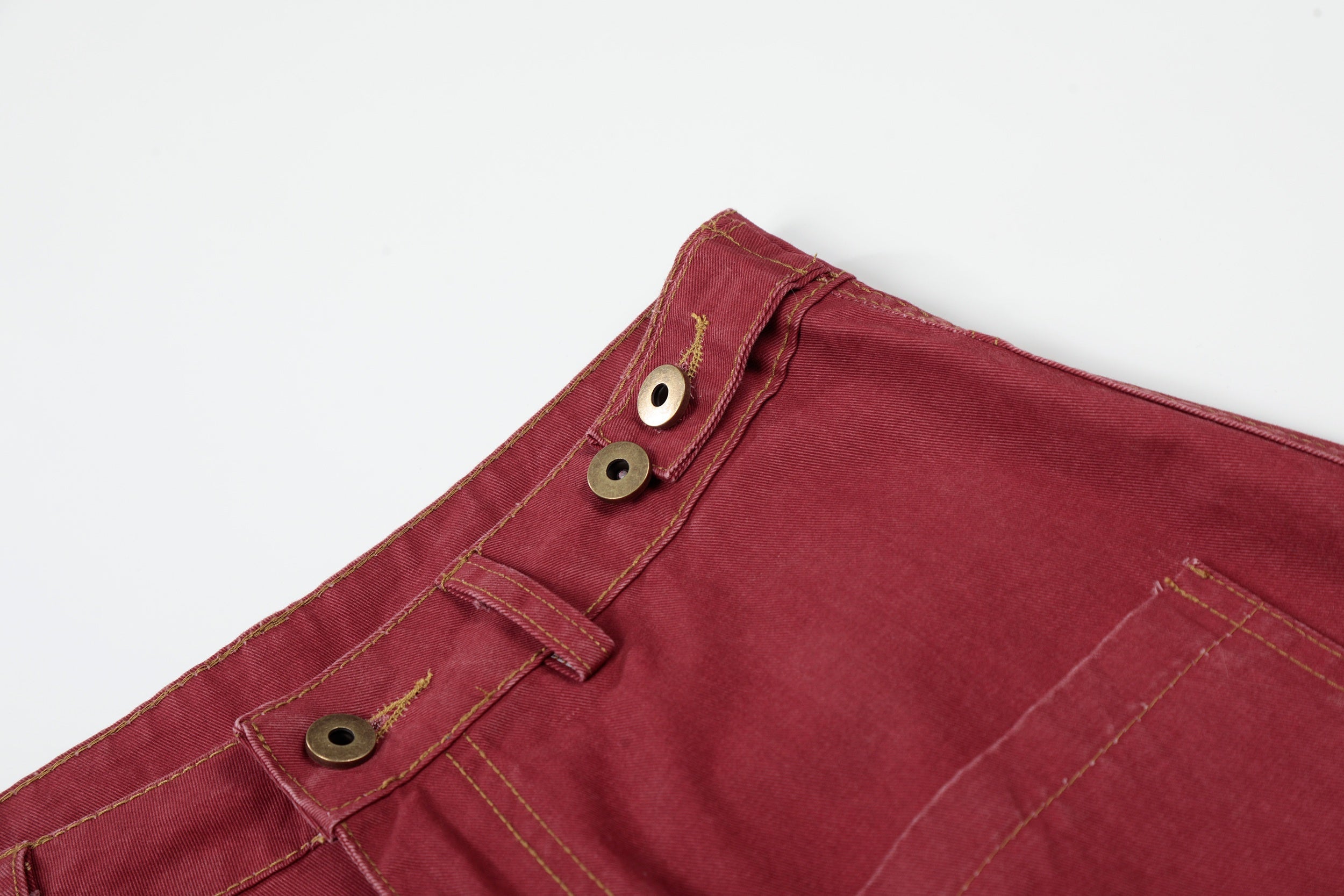Vintage Red Wide-Leg Jeans | Rhinestone Star Splatter Denim