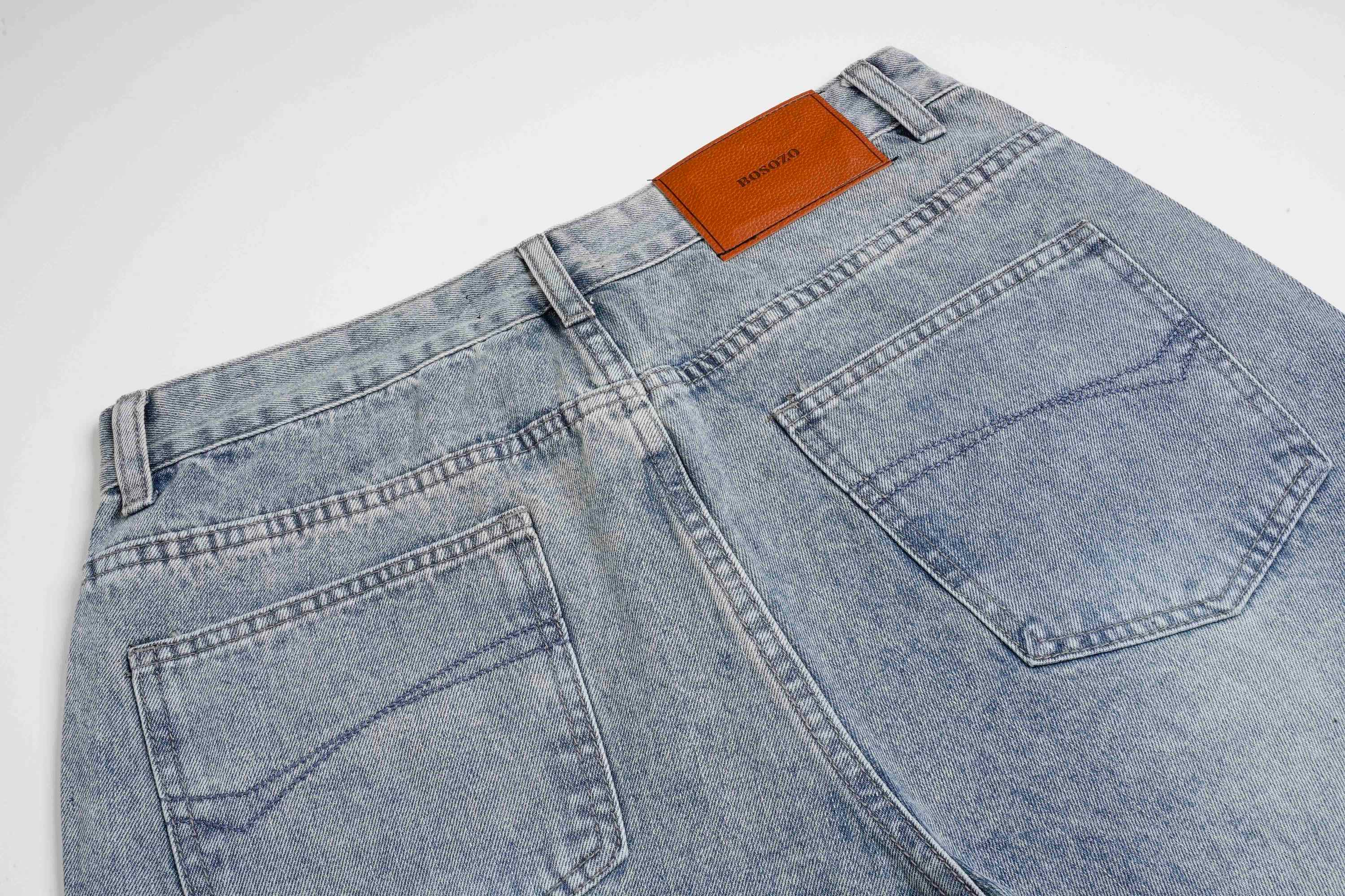 Stardust Wide-Leg Jeans | Rhinestone Washed Denim