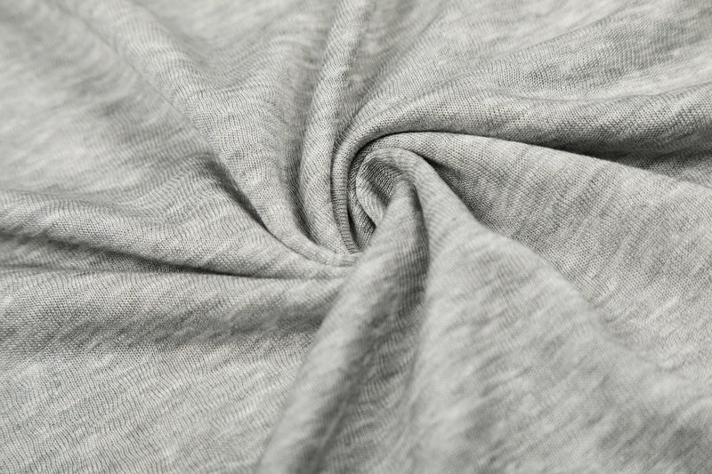 Close-up of gathered gray knit fabric texture