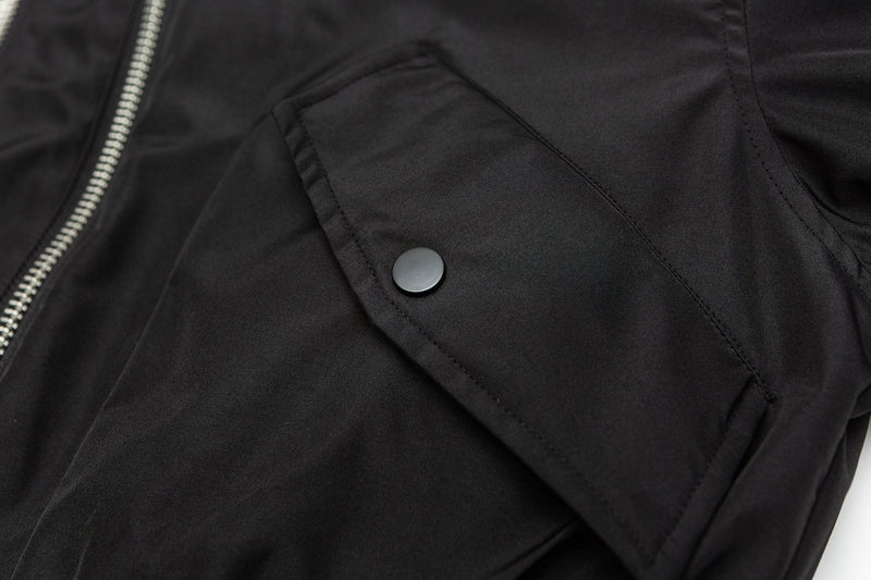Omirad Dual-Zip Hooded Tech Puffer Jacket | Black Oversized