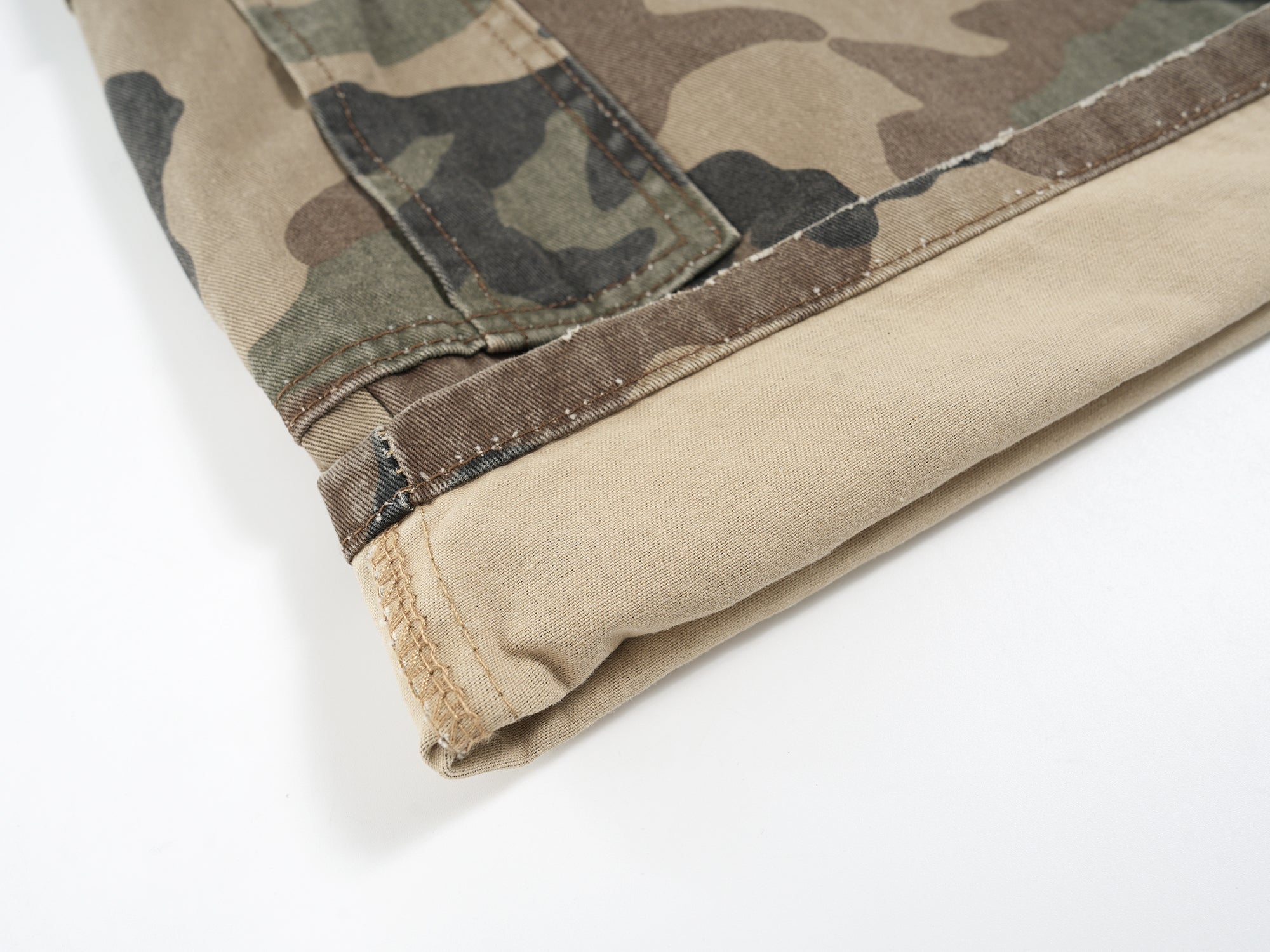 Omirad Distressed Camo Cargo Shorts | Military Streetwear