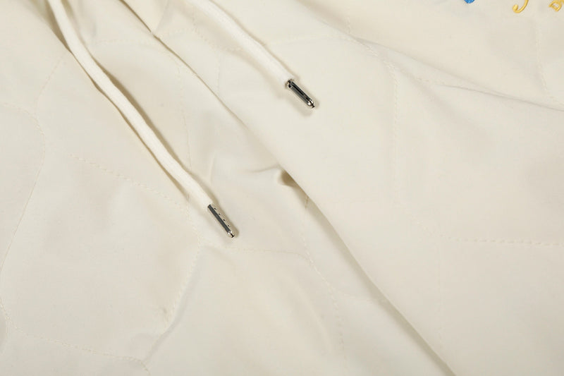 Quilted Wide-Leg Track Pants with Racing Stripes