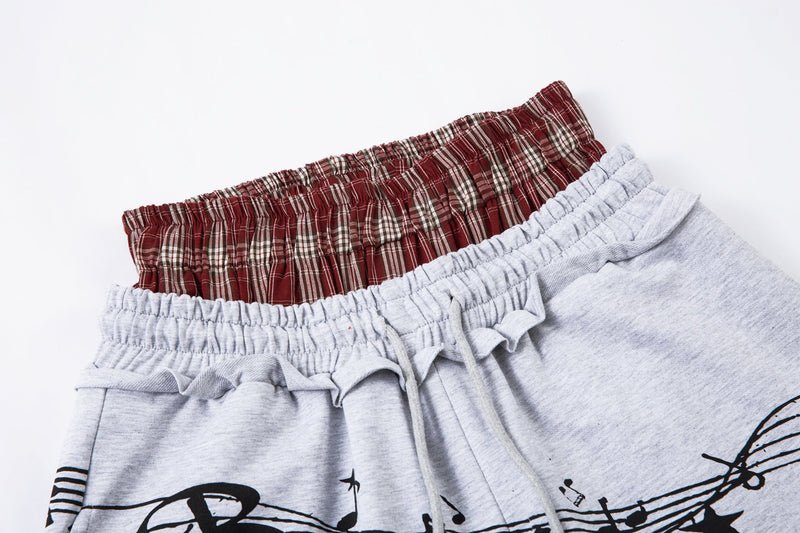 Music Note Graphic Wide-Leg Sweatpants | Streetwear Comfort