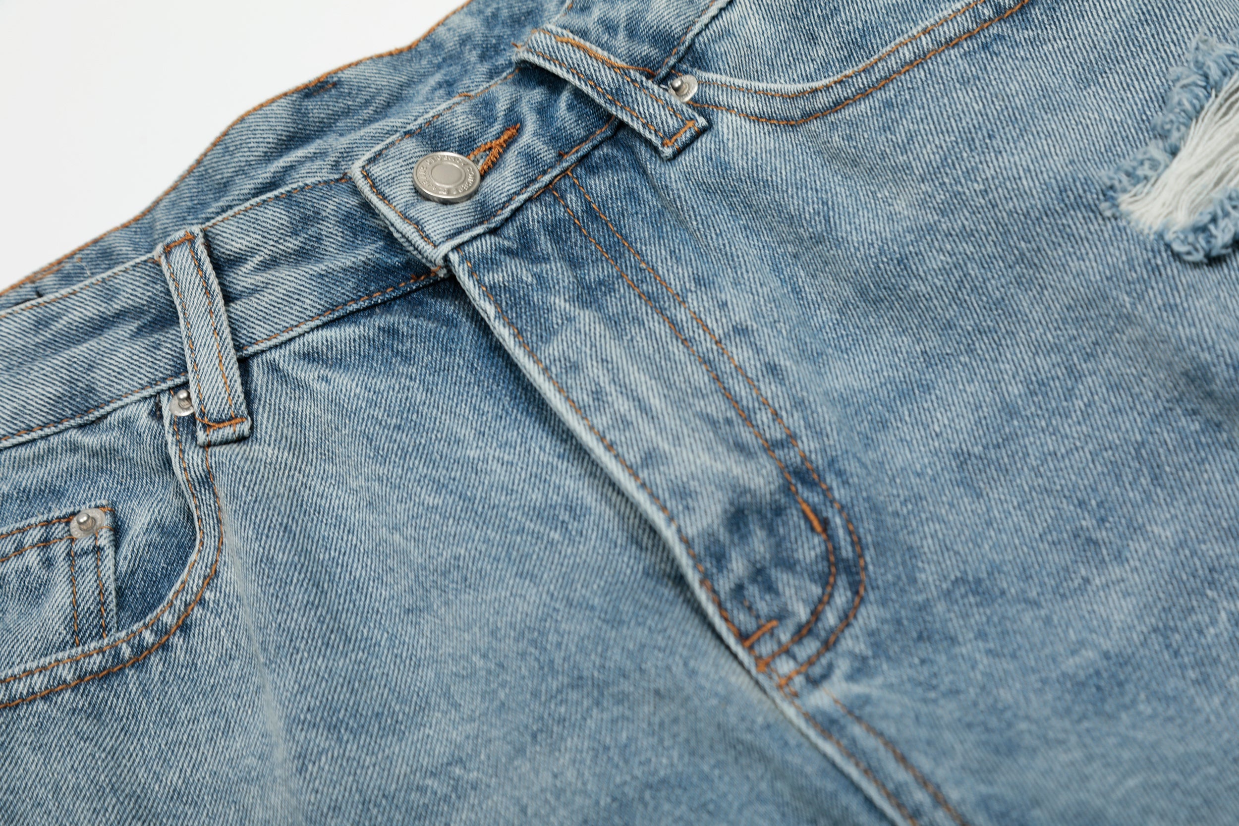Omirad Destroyed Wide-Leg Denim Shorts | Frayed Hem