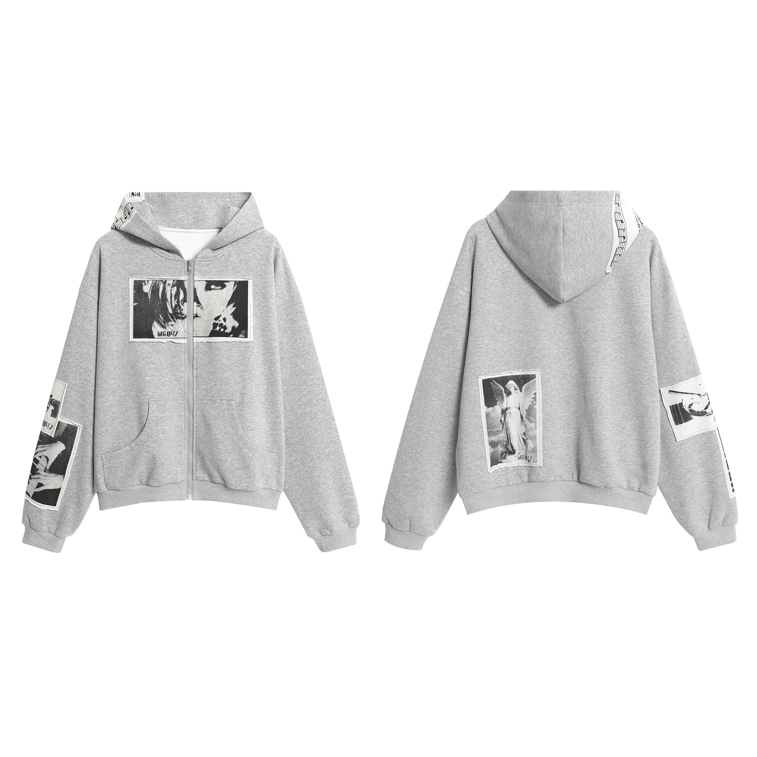 Photo Collage Zip Hoodie | Vintage Graphic Streetwear | SEAKOFF