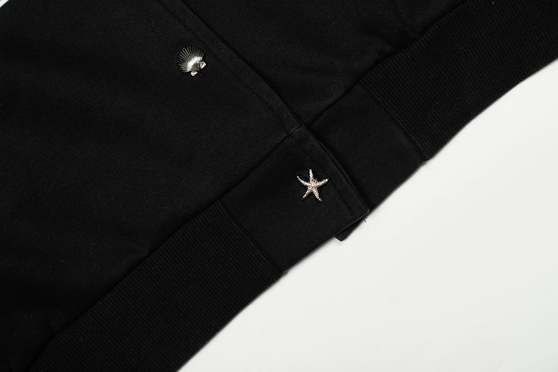 Omirad Change Spray-Fade Snap-Button Varsity Hoodie Jacket