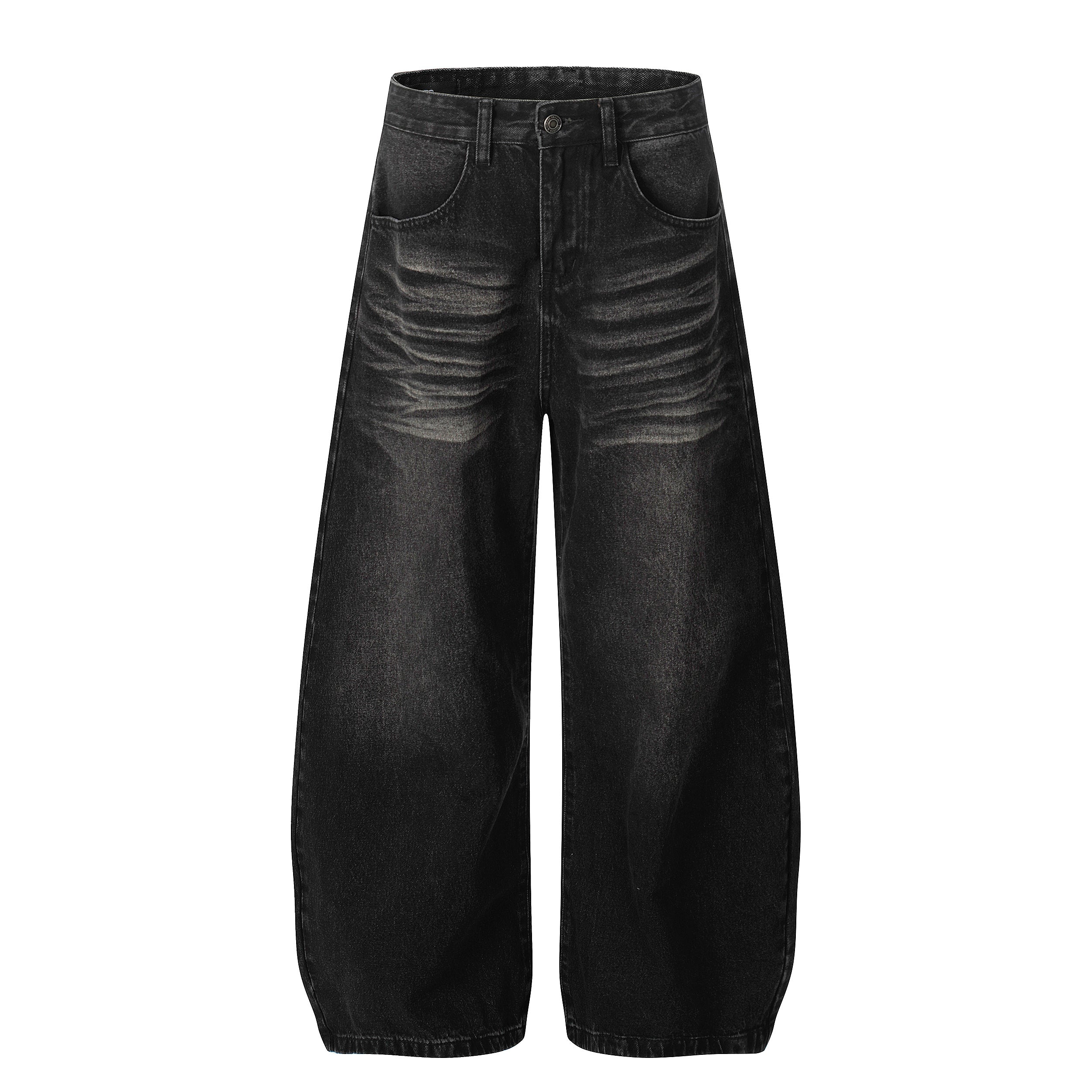 Omirad Vintage Whisker Wash Balloon Wide-Leg Jeans