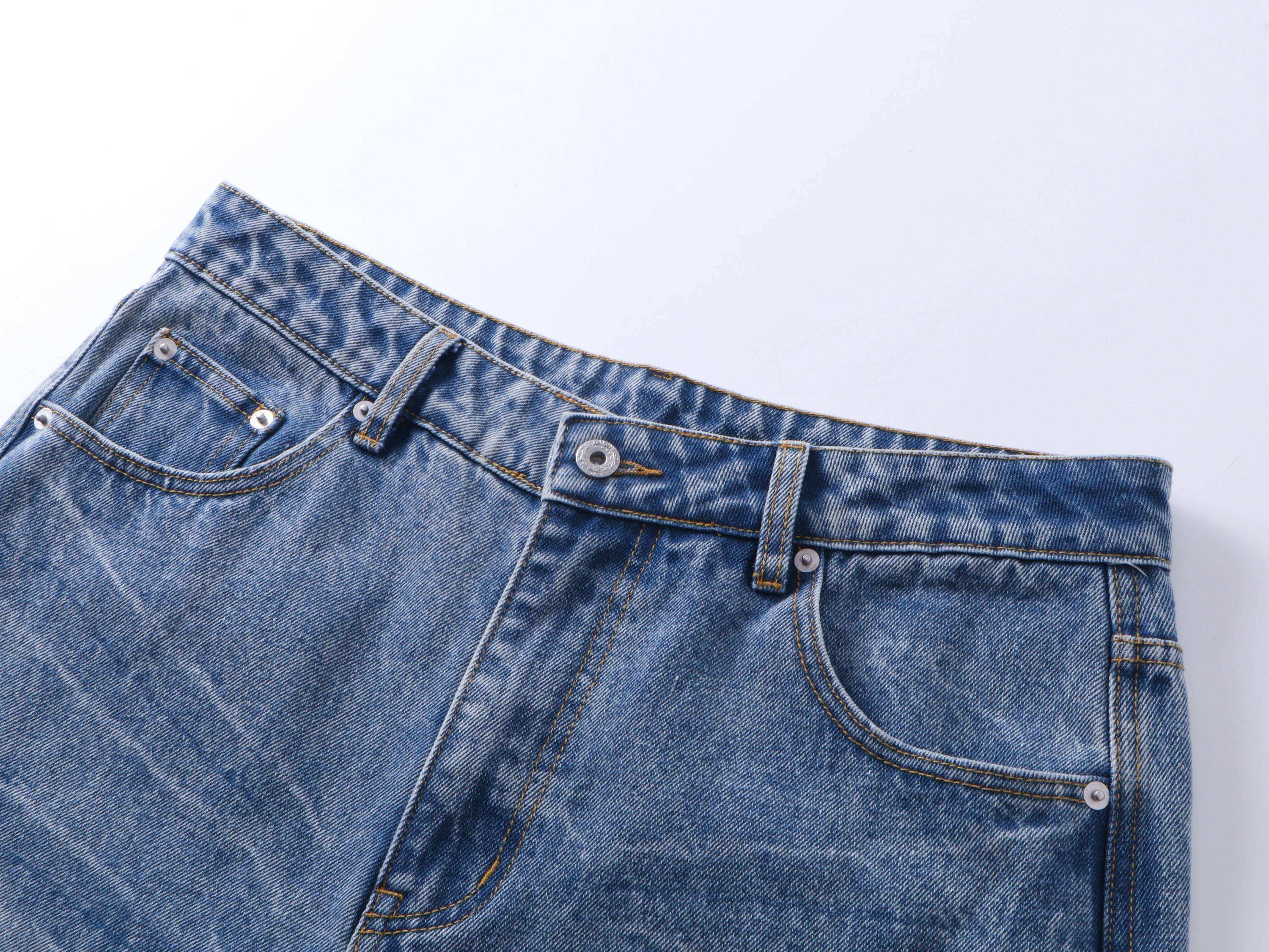 Stacked Vintage Washed Denim Jeans | Wide Leg Streetwear