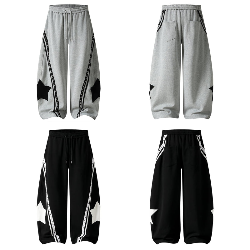 Omirad Star Panel Wide-Leg Track Pants | Streetwear Sweatpants