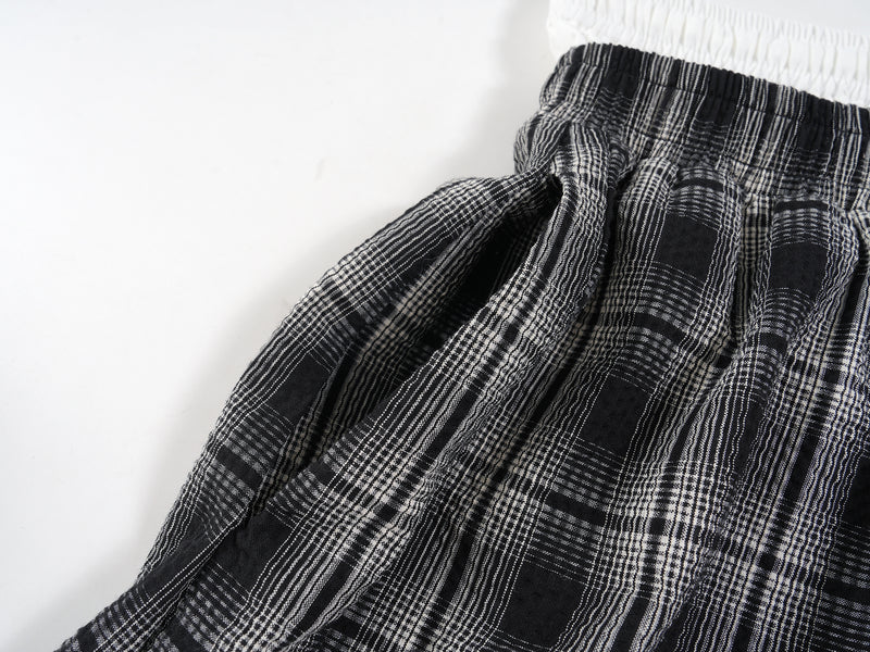 Omirad Plaid Wide-Leg Track Pants | Vintage Streetwear