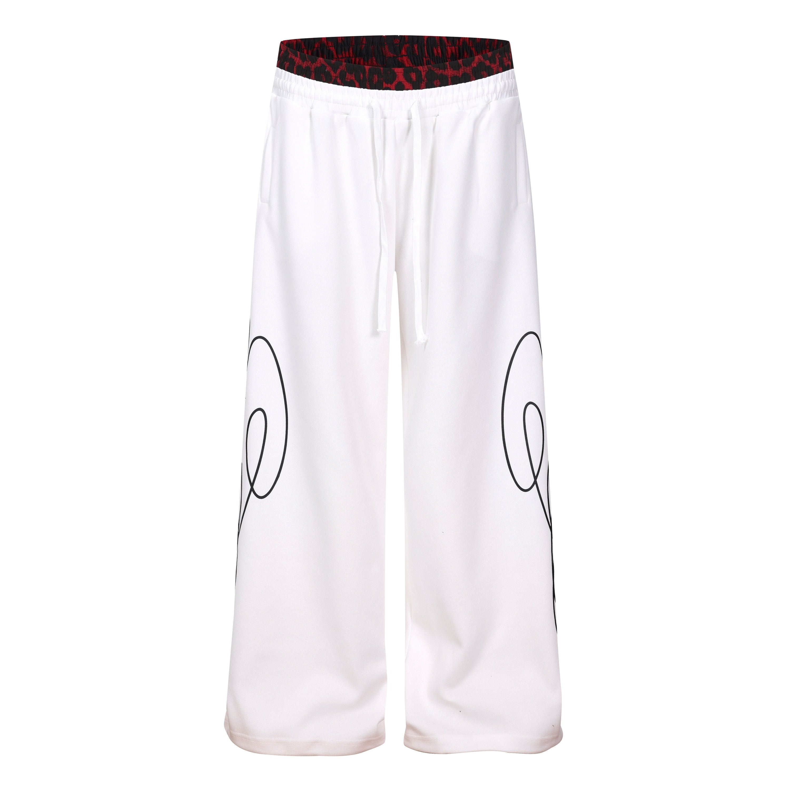 Omirad Leopard Panel Sweatpants | Wide-Leg Streetwear