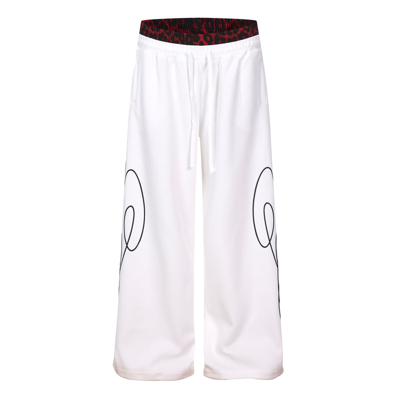 Omirad Leopard Panel Sweatpants | Wide-Leg Streetwear