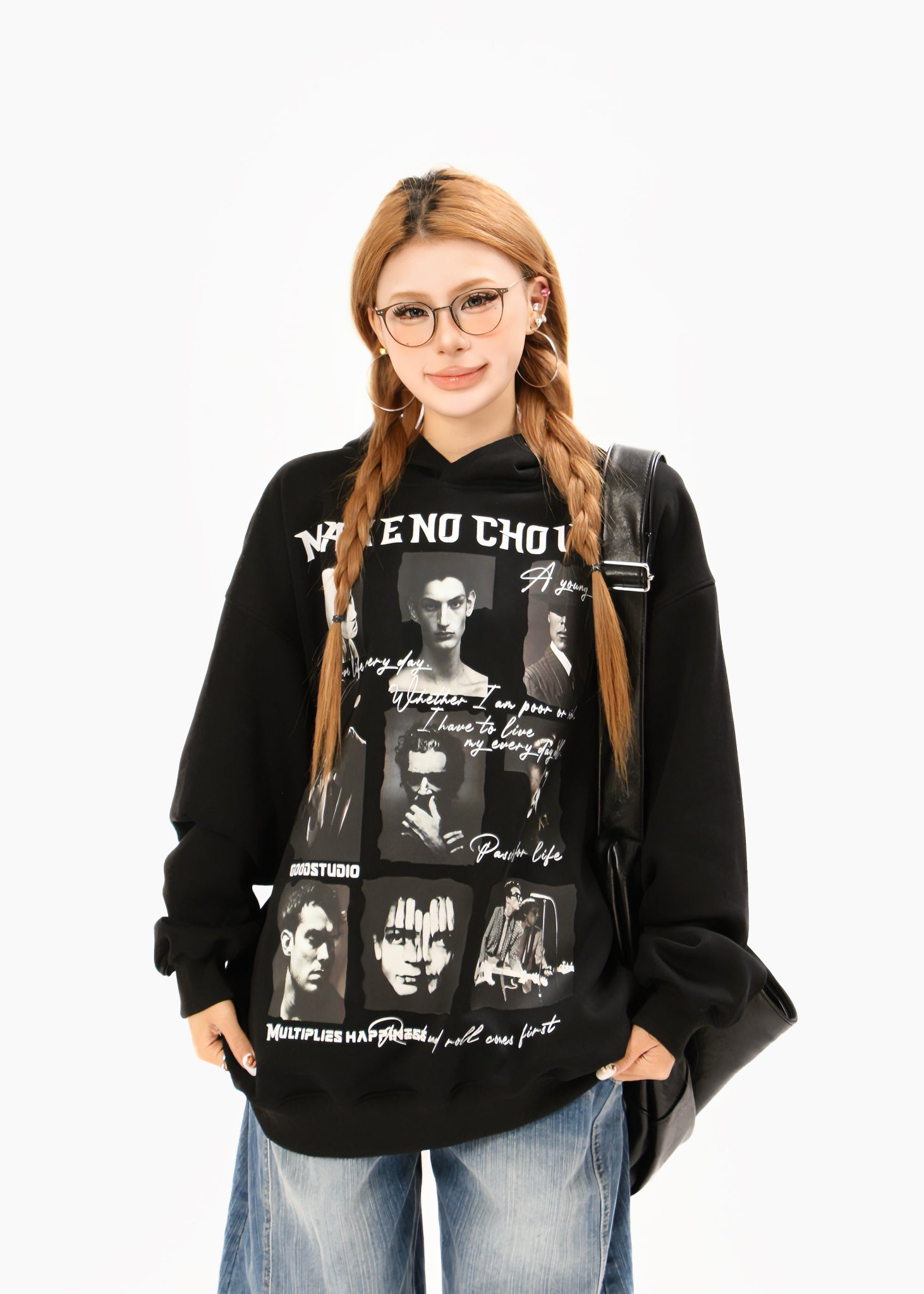 Omirad Make No Choice Dark Collage Graphic Hoodie | SEAKOFF