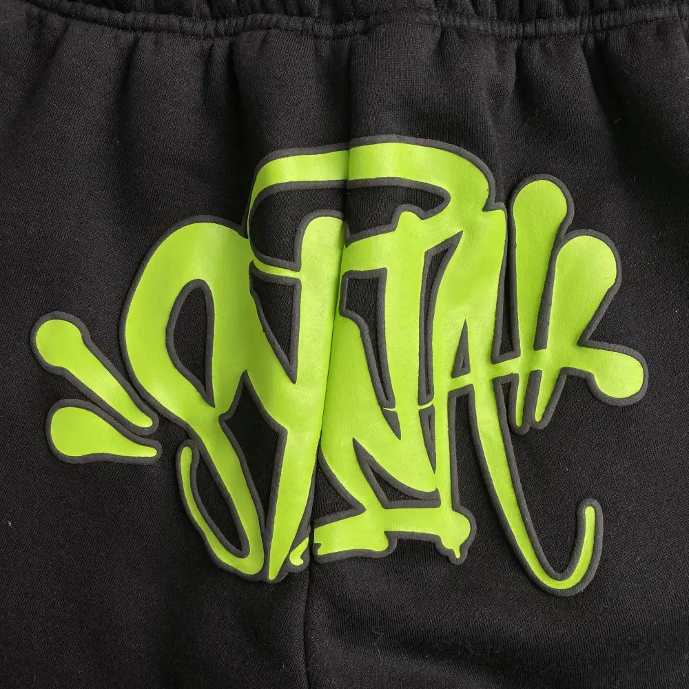 Syna World Black Letter Print Drawstring Jogger Pants