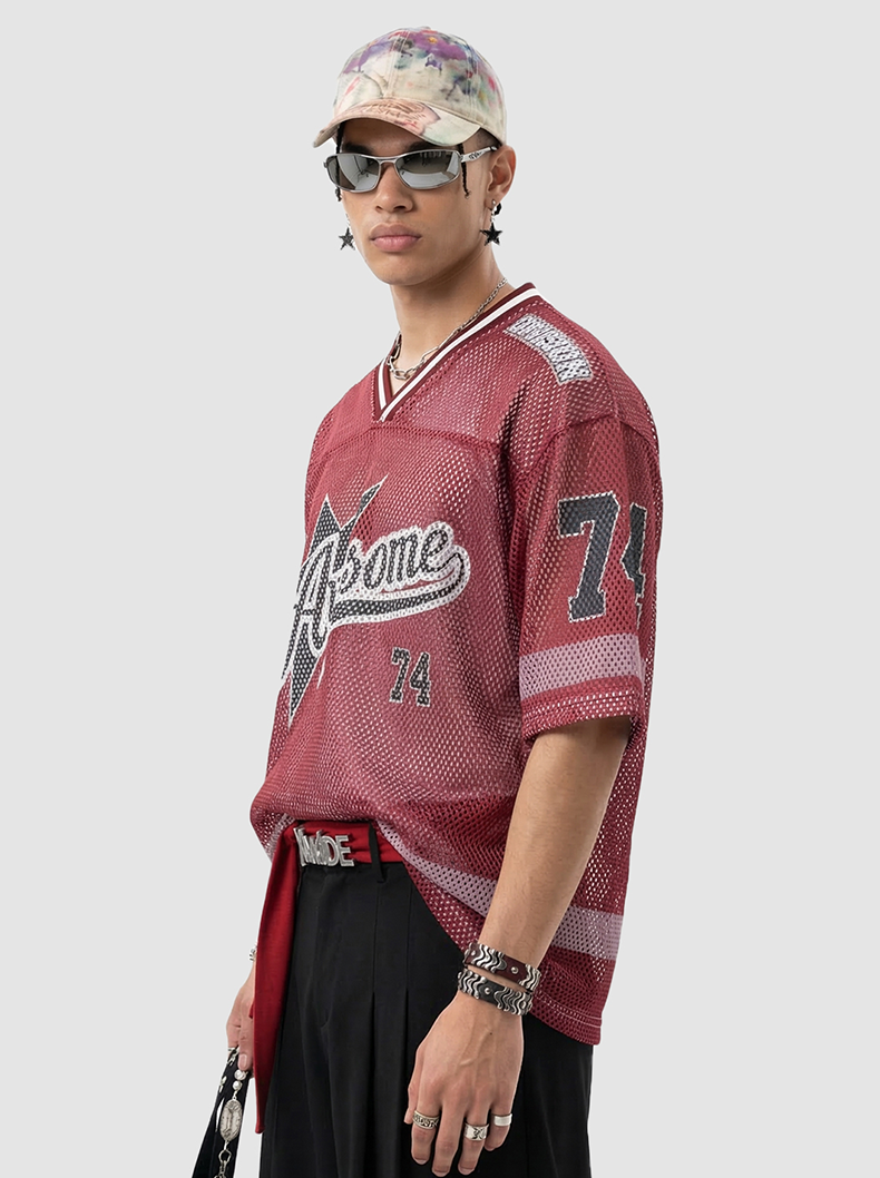 Awesome 74 Mesh Jersey T-Shirt | Retro Varsity Streetwear