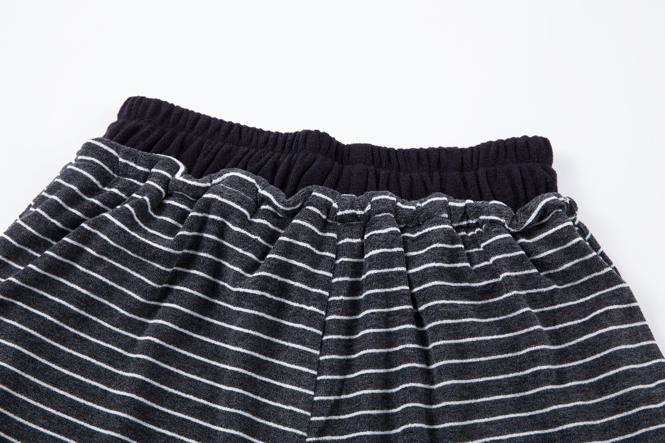 Striped Knit Barrel-Leg Lounge Pants with Drawstring Hem