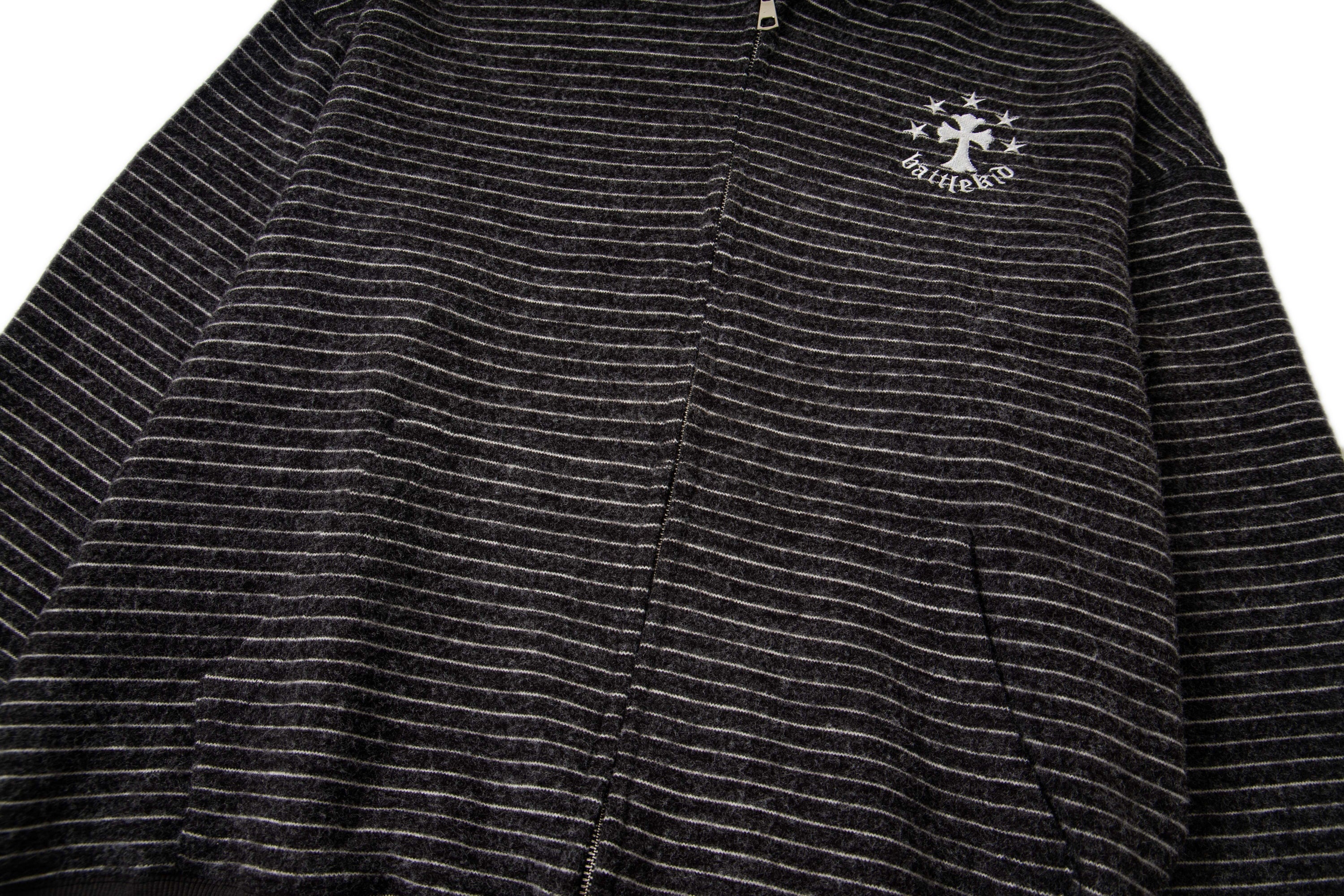Battlekid Striped Knit Zip Hoodie | Vintage Athletic Style