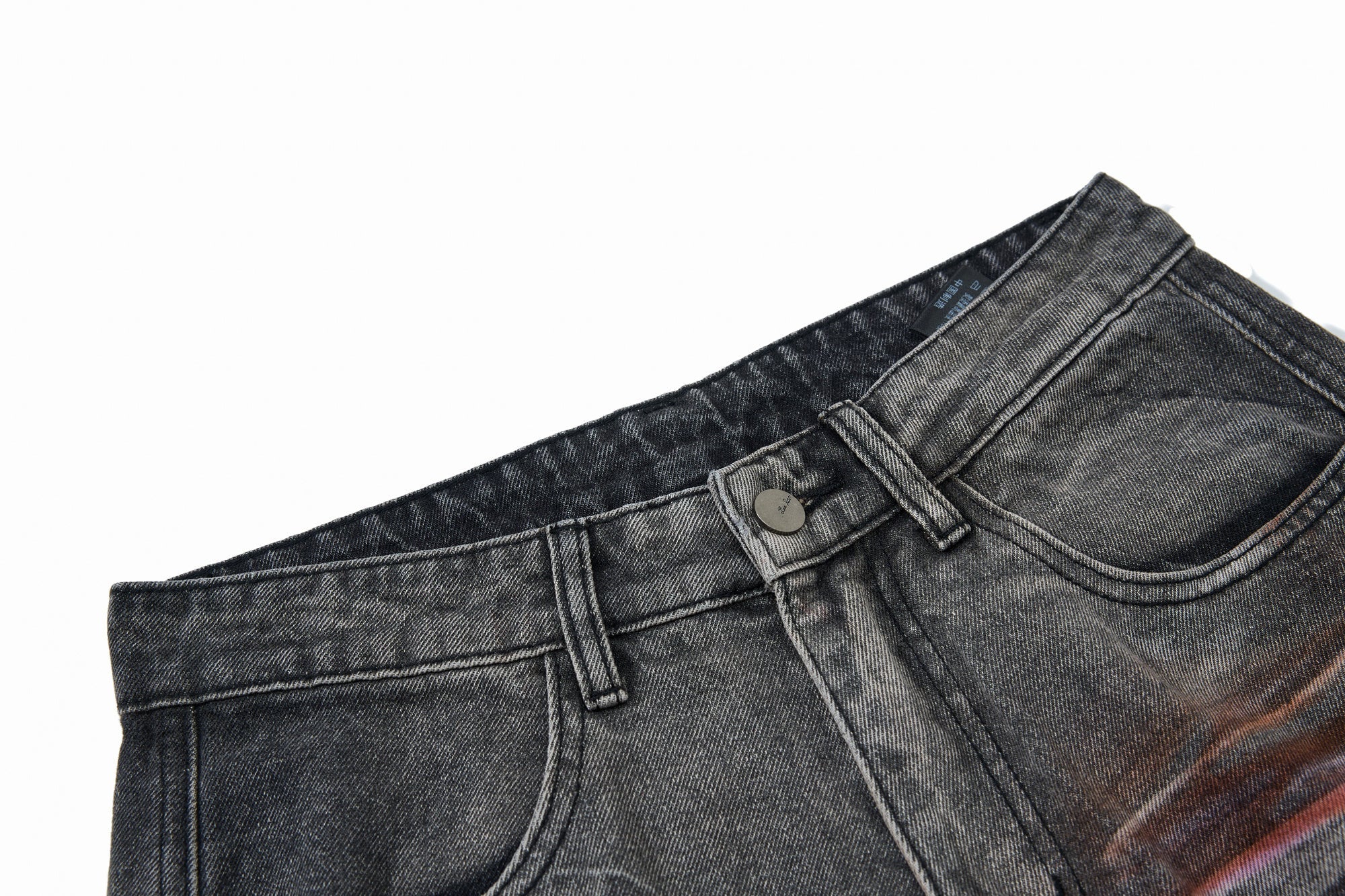 Painted Distressed Cargo Denim Pants | Wide-Leg Streetwear