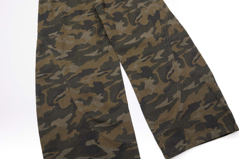 Omirad Camouflage Barrel-Leg Jeans | Wide Leg Camo Denim