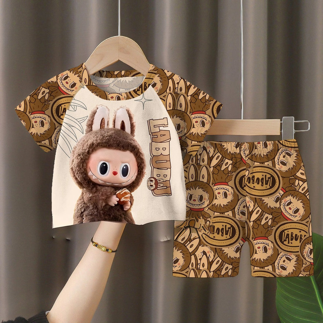 On display is the LABUBU Baby Pajama Set made from milk silk for comfort. This children&