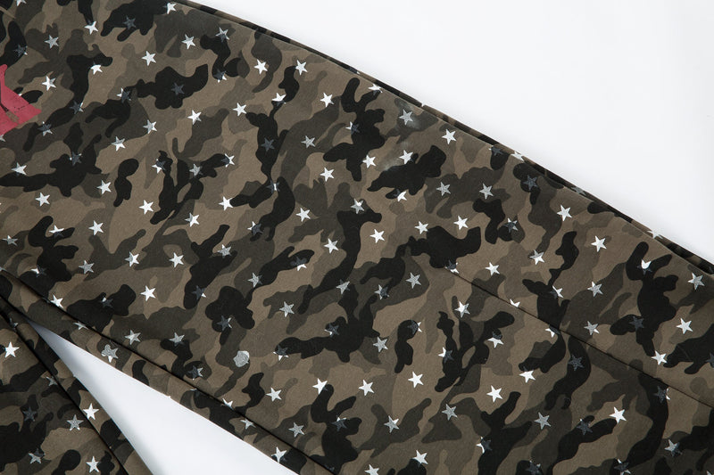 Omirad Star Camo Wide-Leg Sweatpants | Military Streetwear