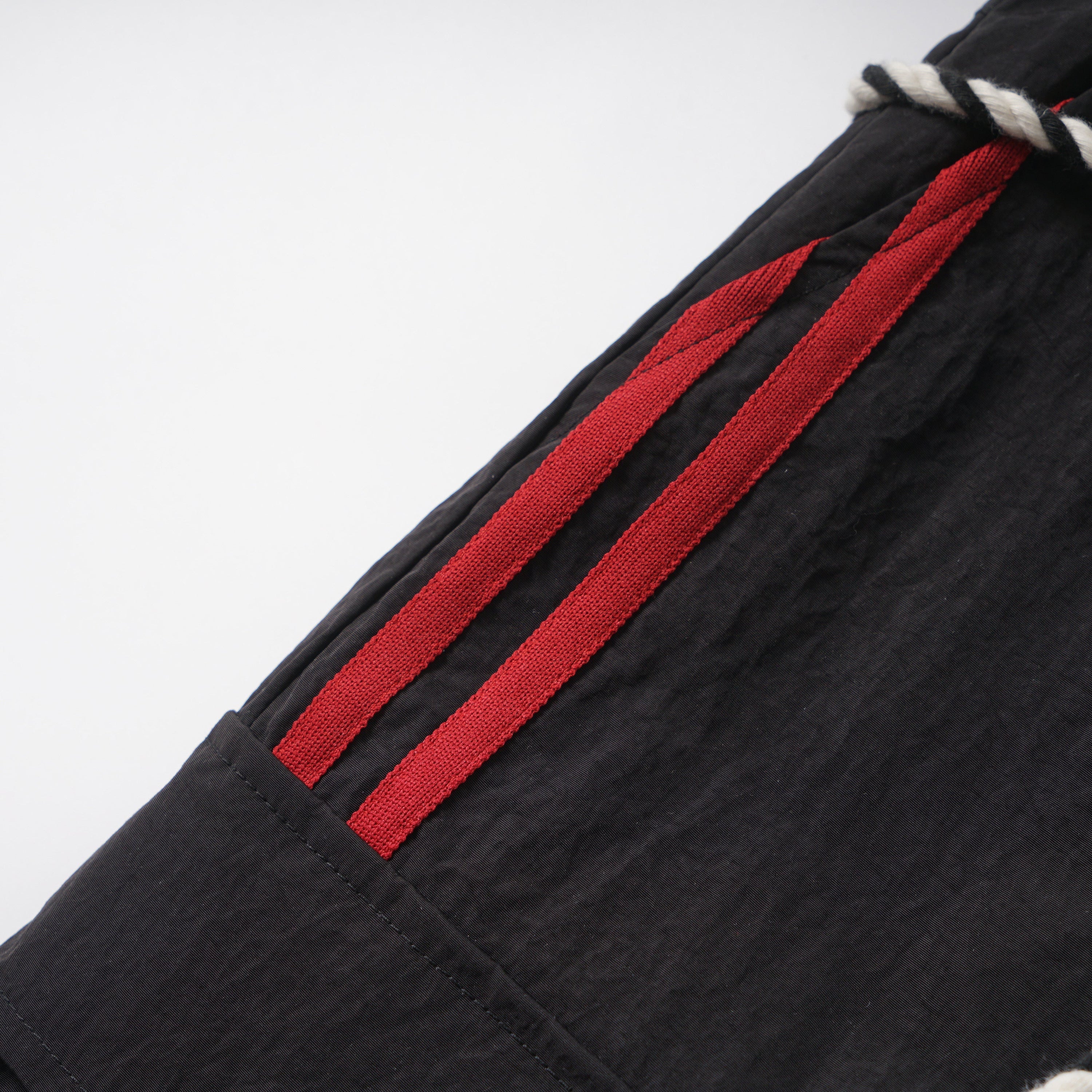 Tech Stripe Nylon Wide-Leg Cargo Pants | Streetwear