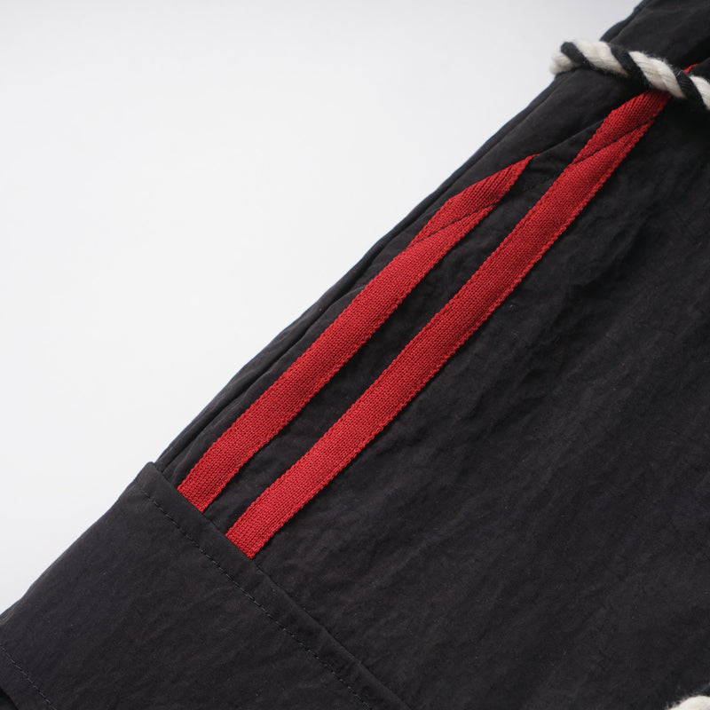 Tech Stripe Nylon Wide-Leg Cargo Pants | Streetwear