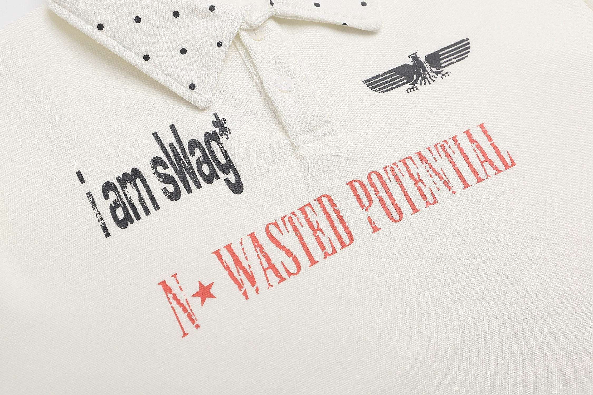 Studded Collar Graphic Polo Shirt | Y2K Streetwear