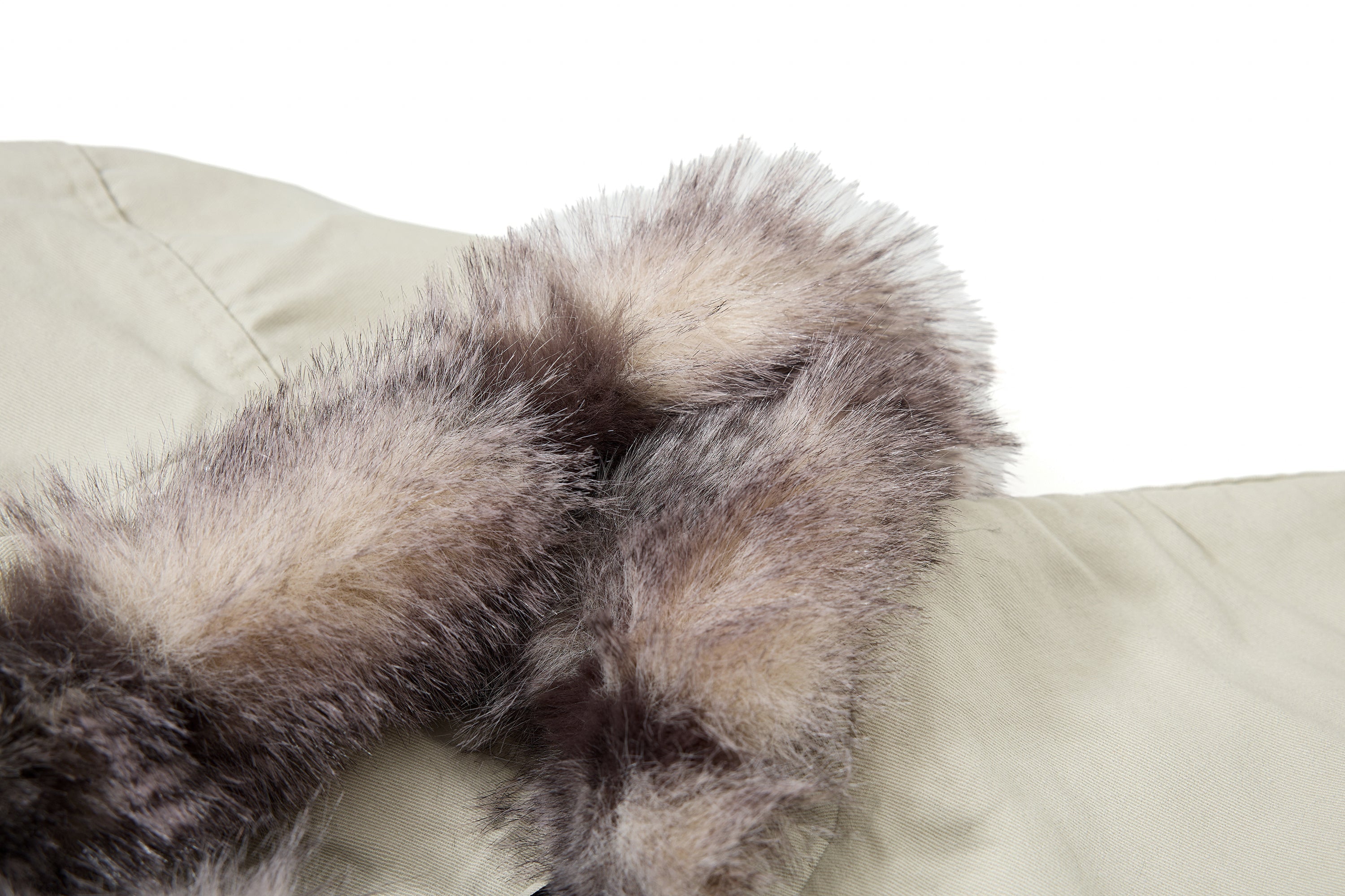 Studded Faux Fur-Trim Hooded Bomber Jacket | Washed Cotton