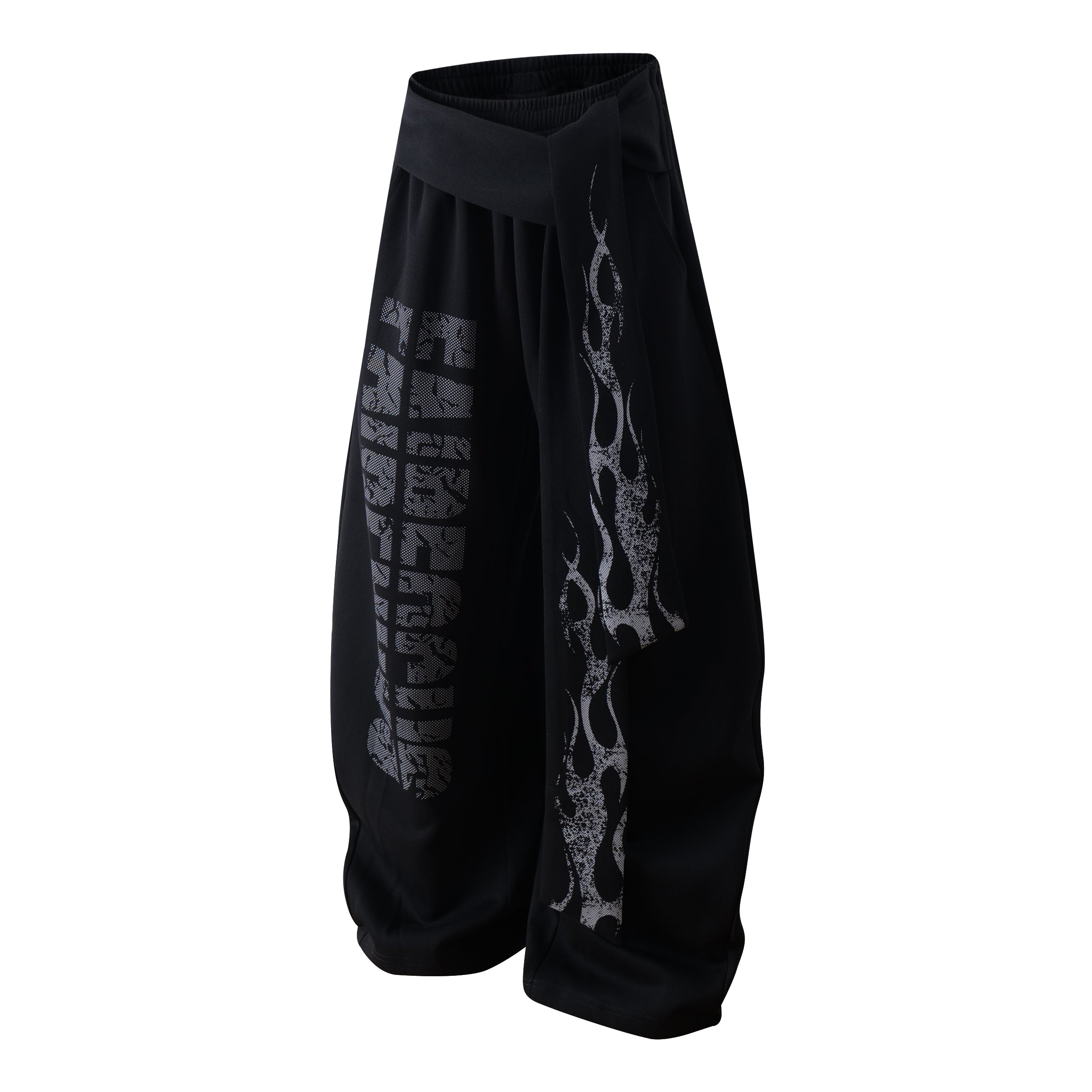 Fairfocus Flame Wrap Wide-Leg Pants | Streetwear Joggers