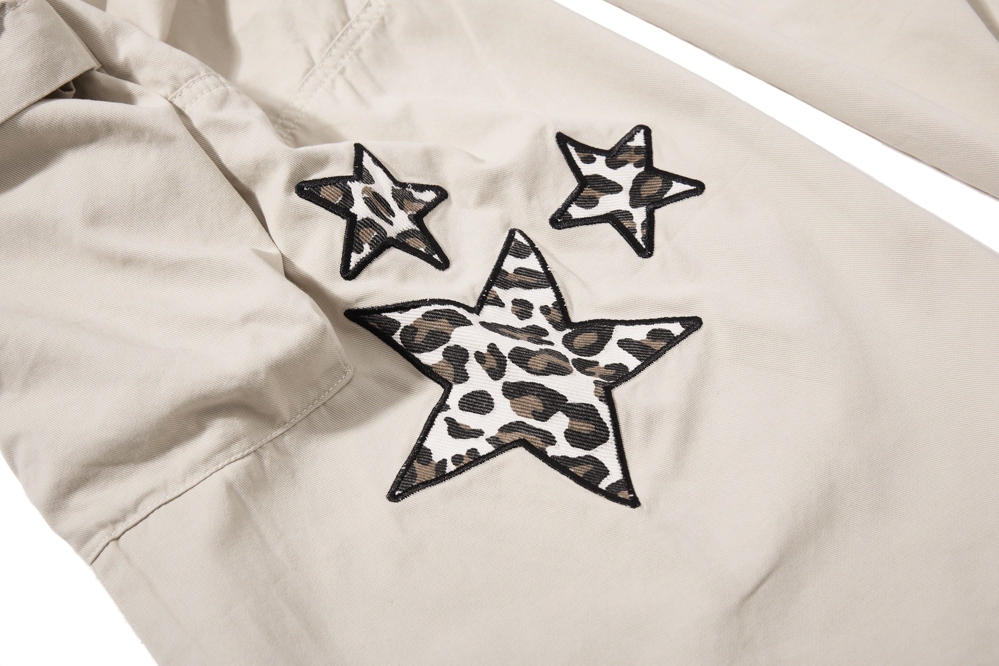 Leopard Star Multi-Pocket Cargo Pants | Y2K Streetwear
