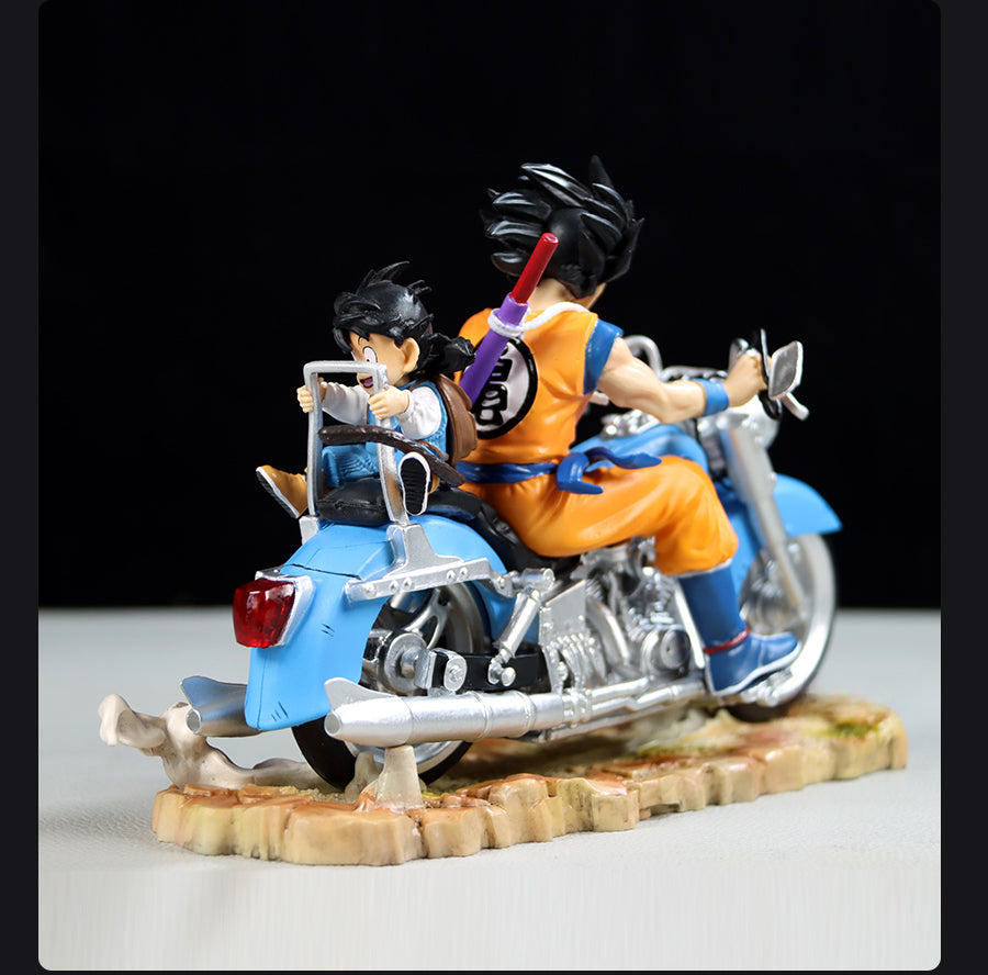 Dragon Ball Z Goku Motorcycle Figure – 16cm, 0.6kg – Red/Blue Options