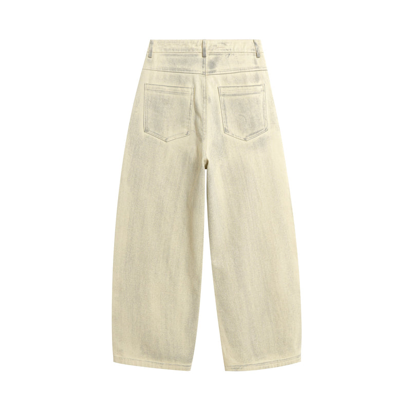 Wide-Leg Embroidered Pocket Denim Pants | Street Luxury