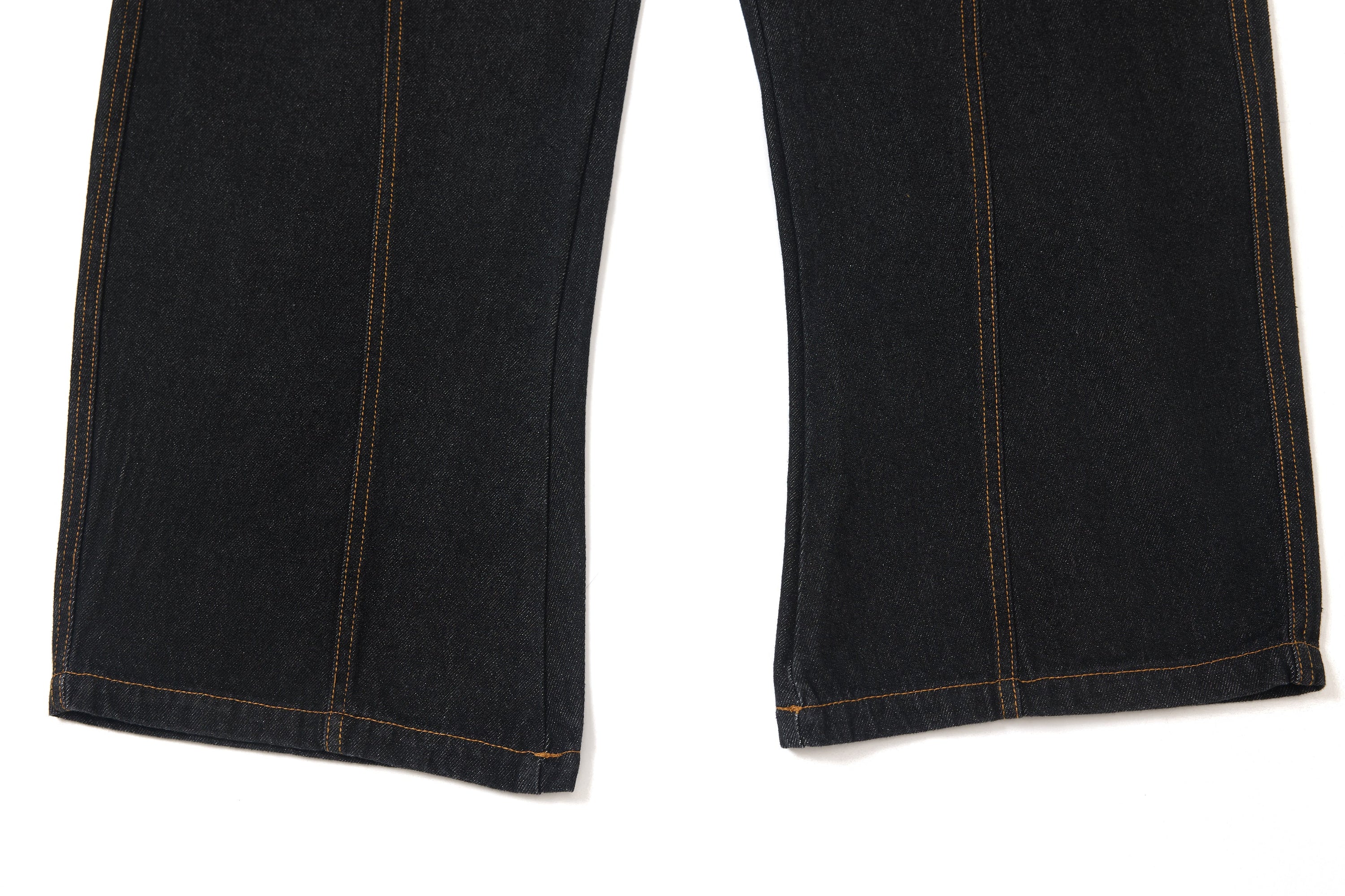 Wide-Leg Jeans with Red Embroidery & Side Drape | SEAKOFF