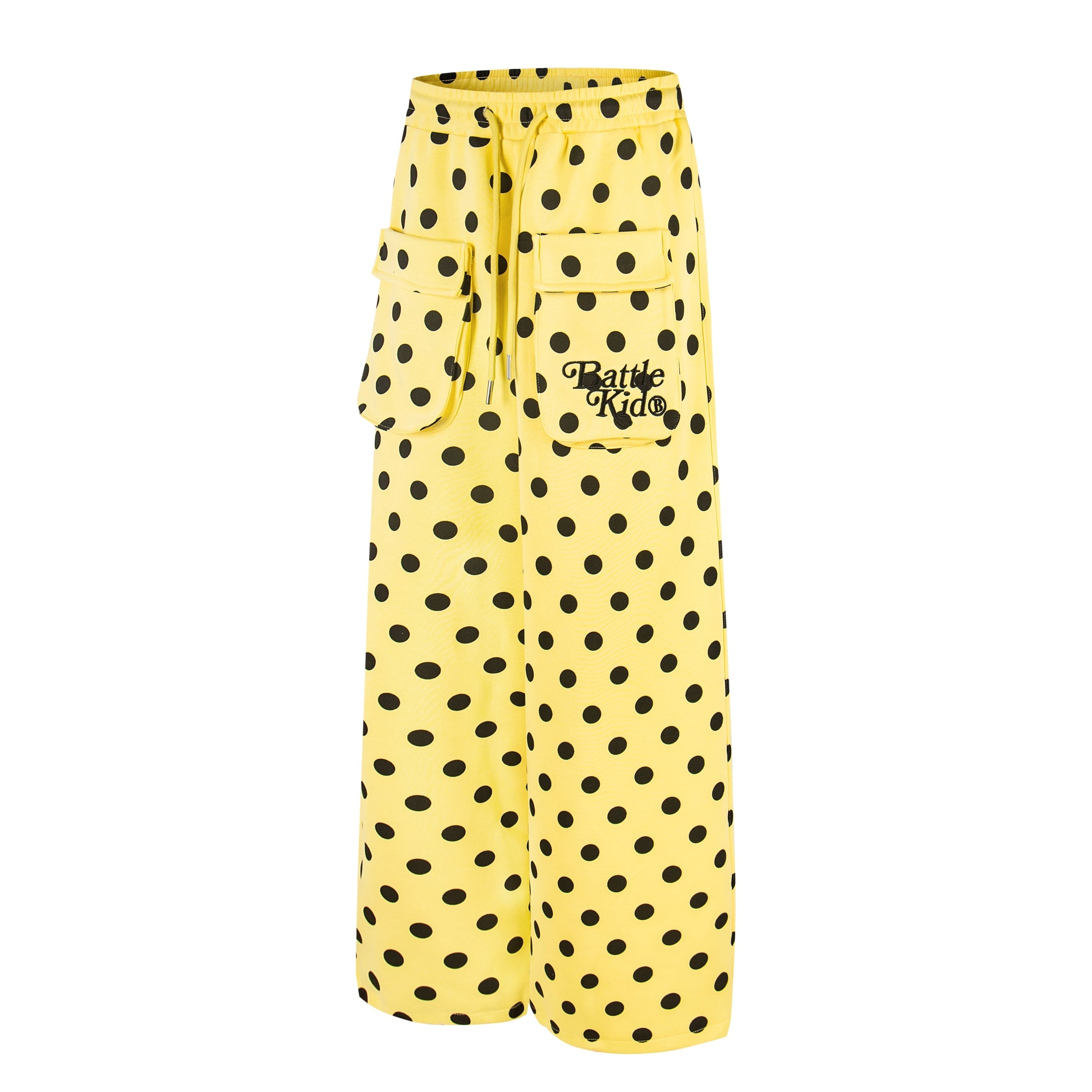 Battle Kid Polka Dot Wide-Leg Cargo Pants with Charms