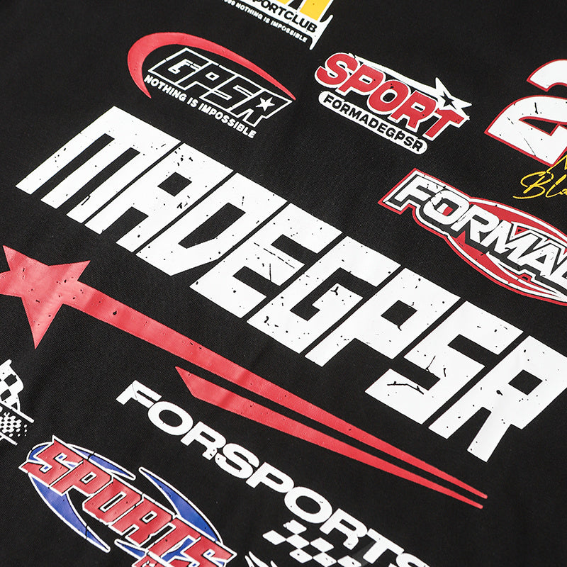 Motorsport Racing Graphic Oversized Cotton T-Shirt