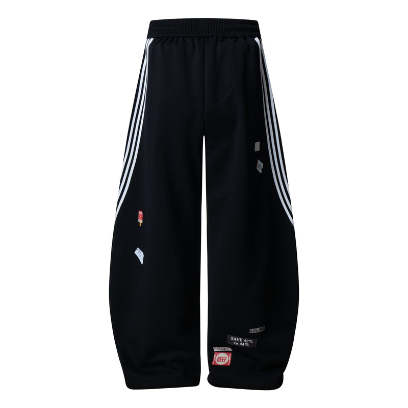 Omirad Patch Graphic Track Pants | Wide-Leg Streetwear