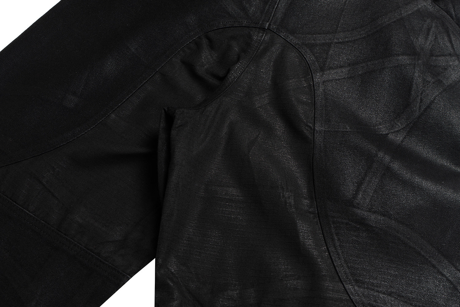 Omirad Curved-Stitch Leather-Effect Wide-Leg Pants