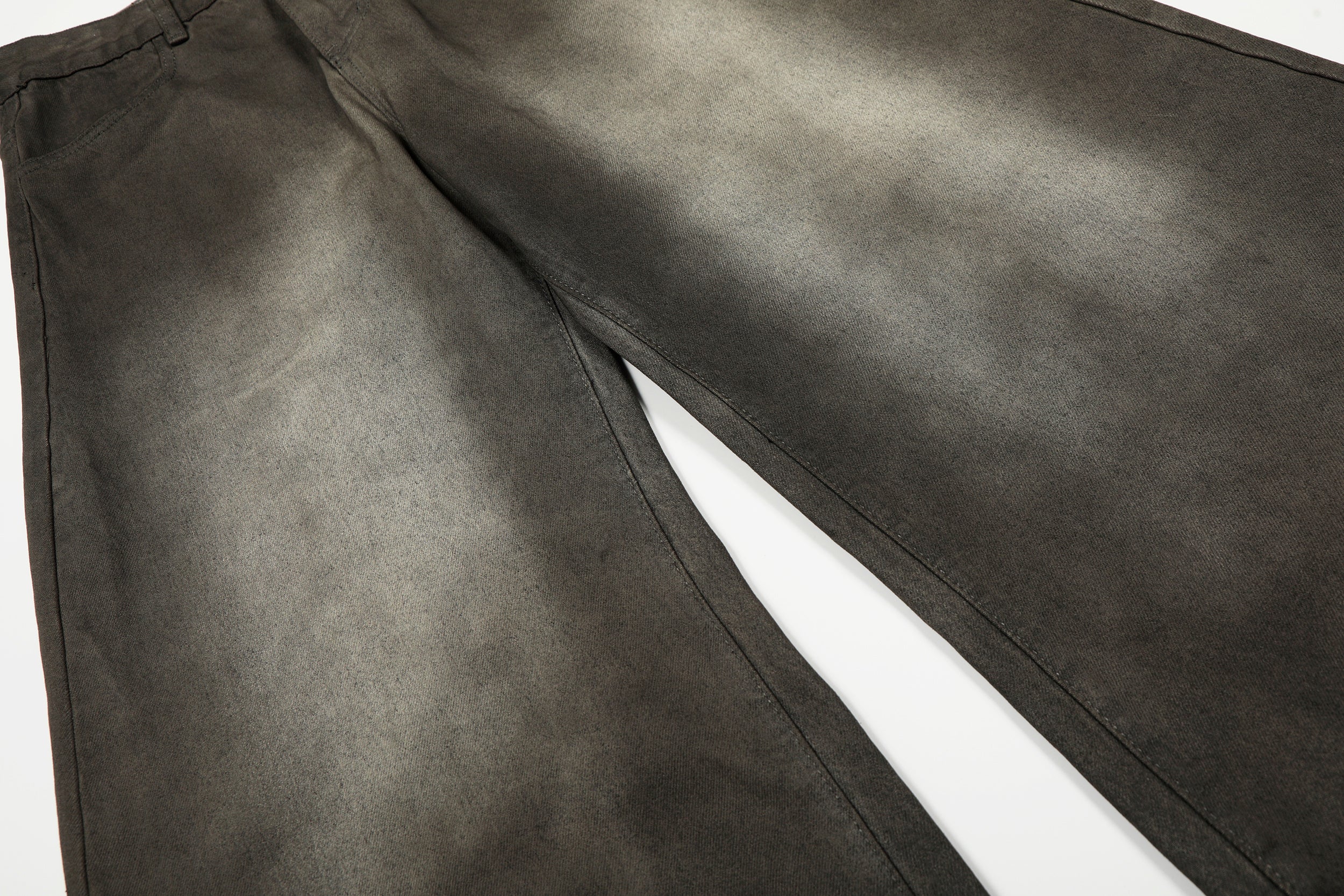 Omirad Faded Curved Wide-Leg Denim Pants | Vintage Wash