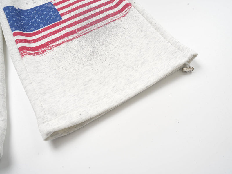 USA Flag Print Wide-Leg Sweatpants | Vintage Streetwear